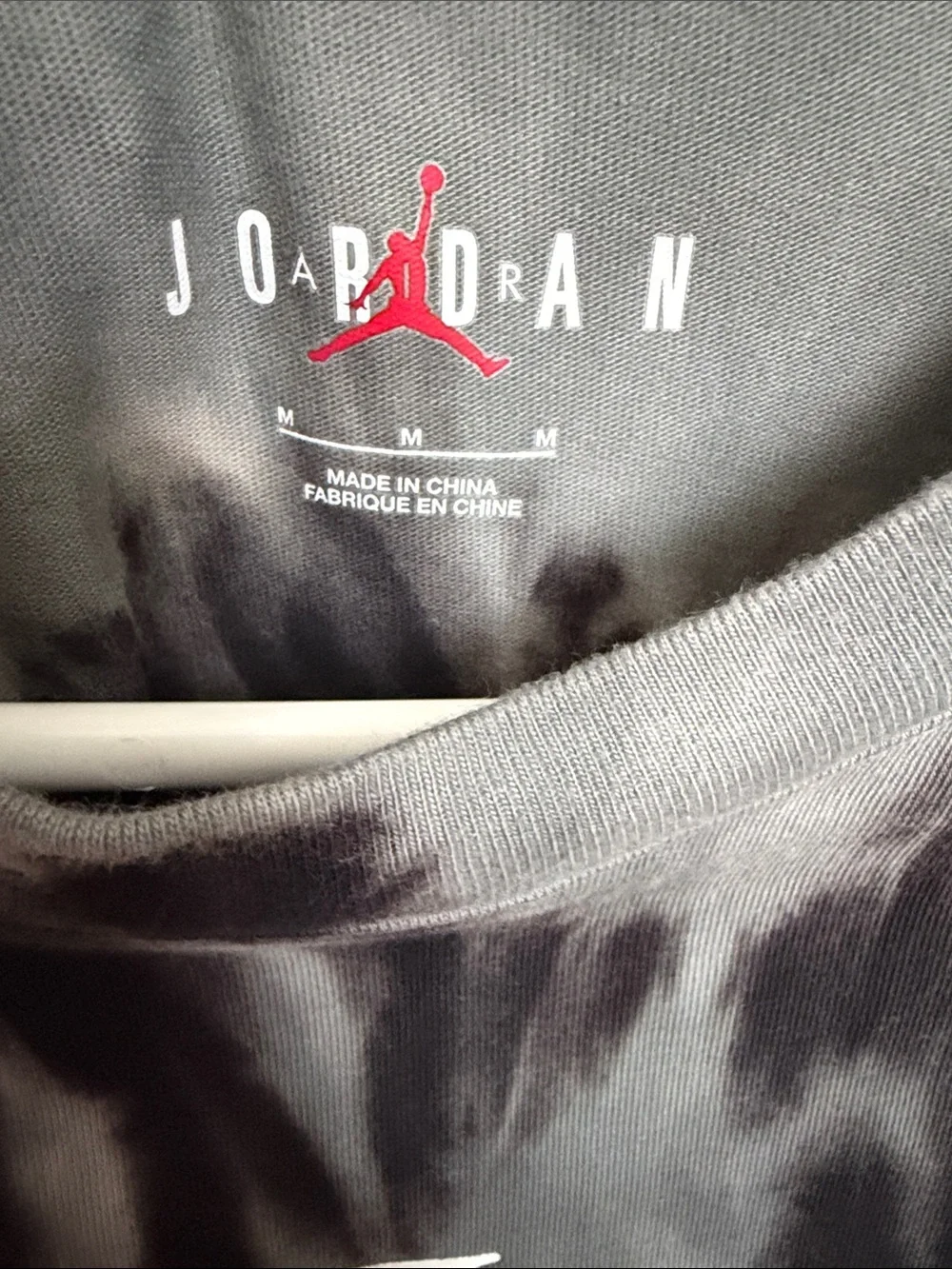 Air Jordan Tie-Dye Graphic Tee - Black & Gray with Purple Accent